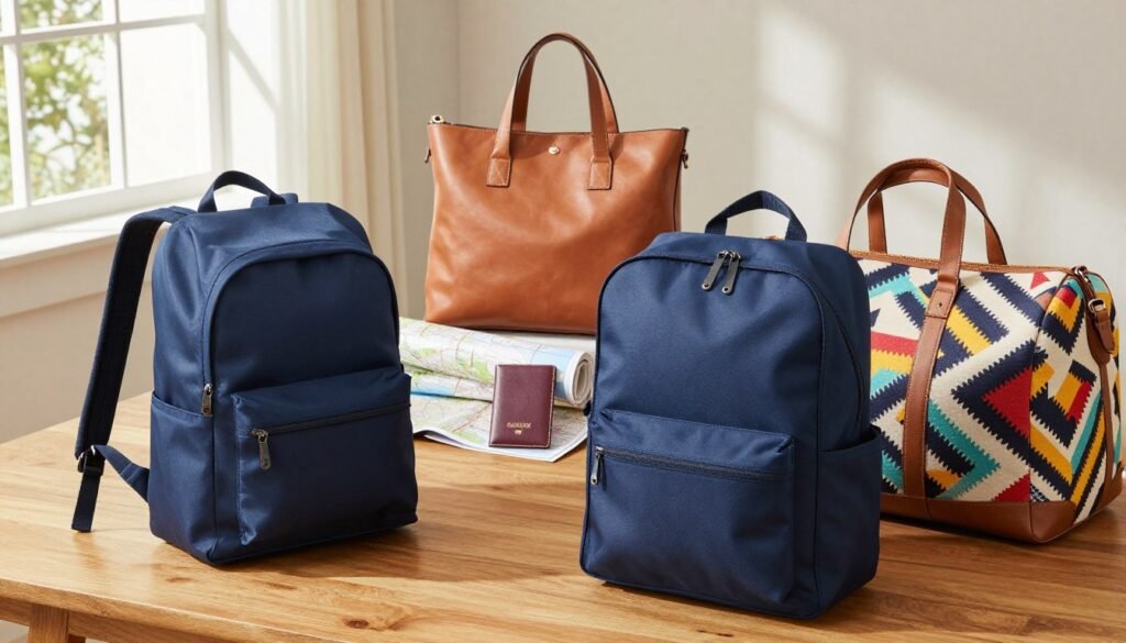 Easy, portable, stylistic,comfortable to carry,  leather-made, synthetic -made,